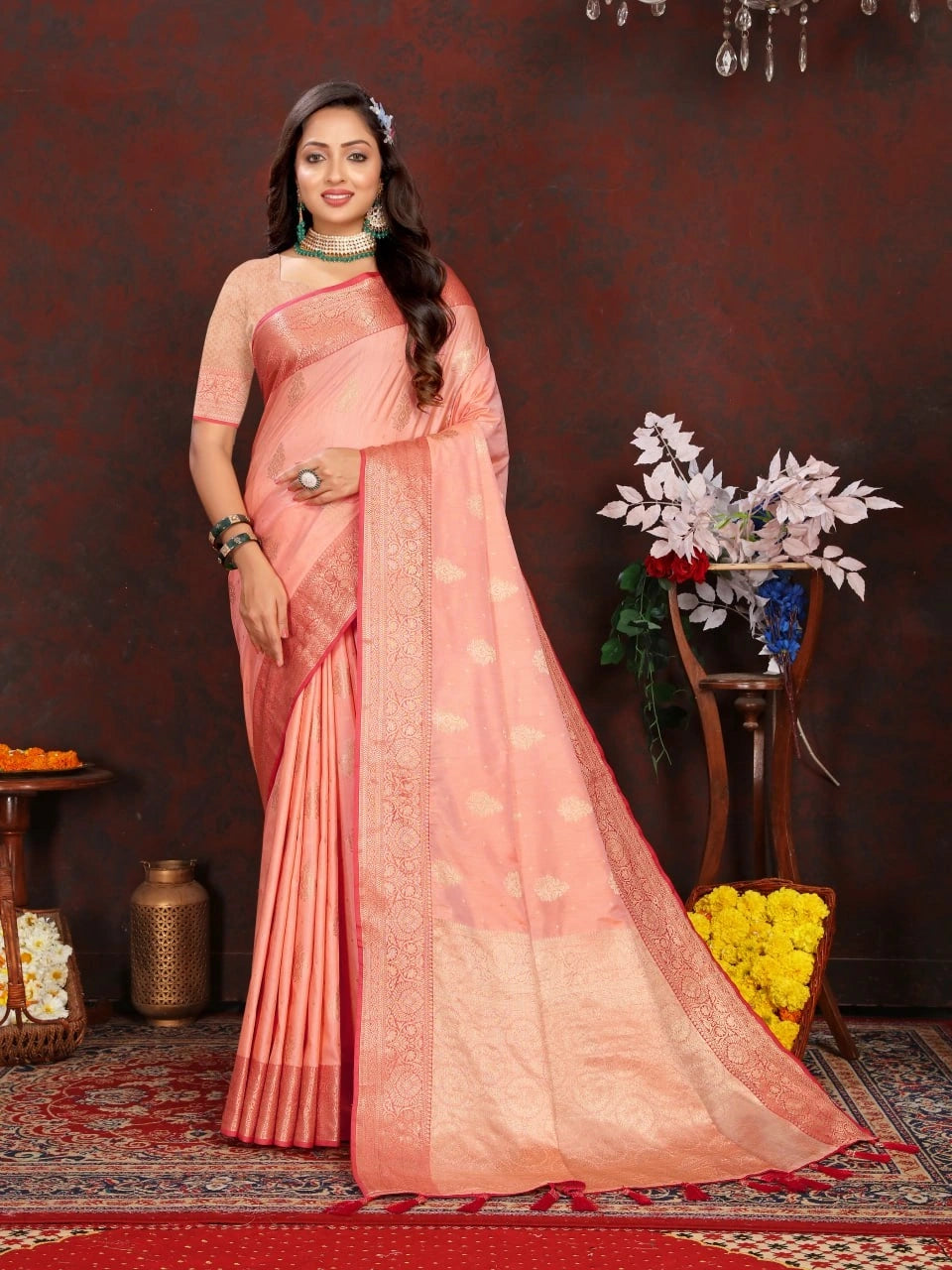 Soft Katan Silk Saree with Exquisite Zari Weaving