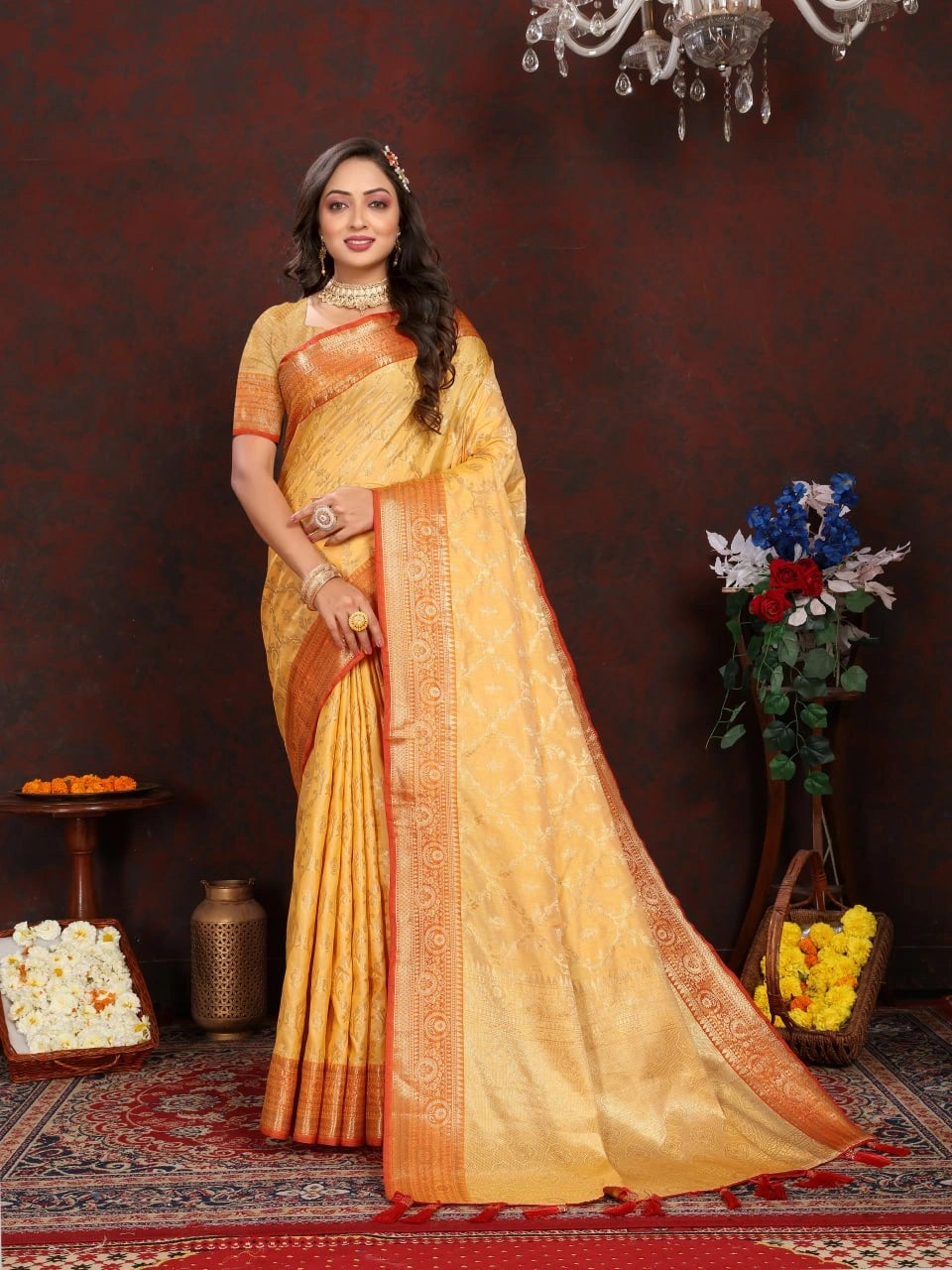 Zari Weaving Adorned Katan Silk Saree