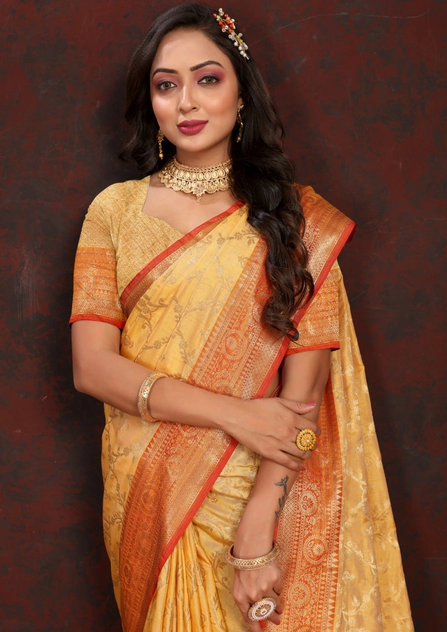 Zari Weaving Adorned Katan Silk Saree