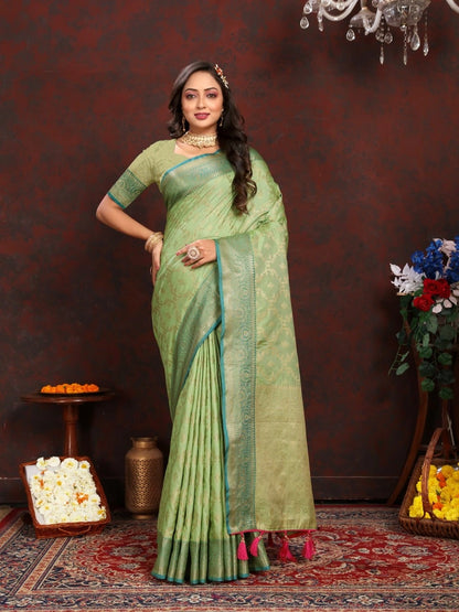 Zari Weaving Adorned Katan Silk Saree