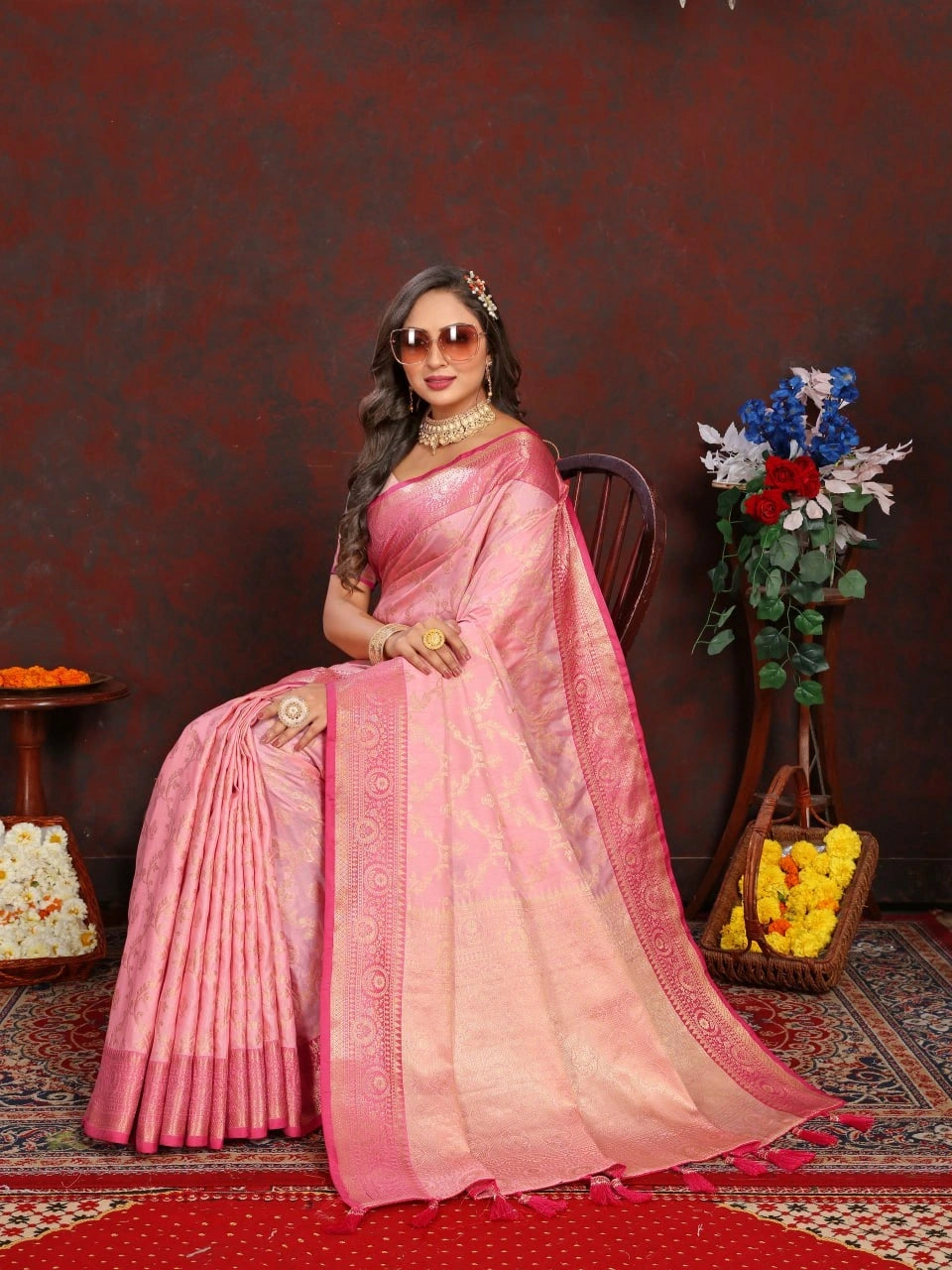 Zari Weaving Adorned Katan Silk Saree