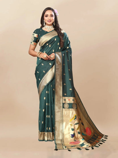 Paithani Silk Saree with Meenakari Pallu