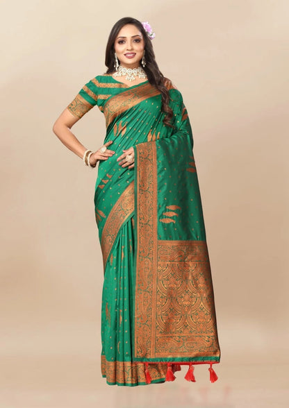 Soft Silk Saree with Copper Zari Design