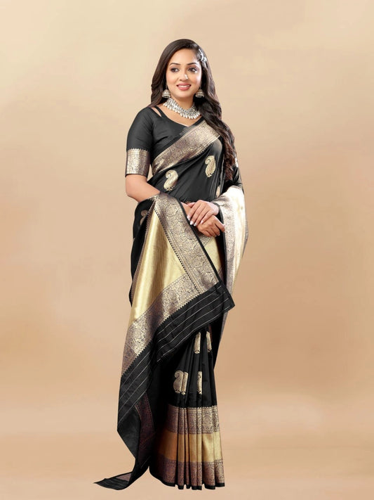 Soft Silk Saree with Rich Zari Weaving Pallu and Border