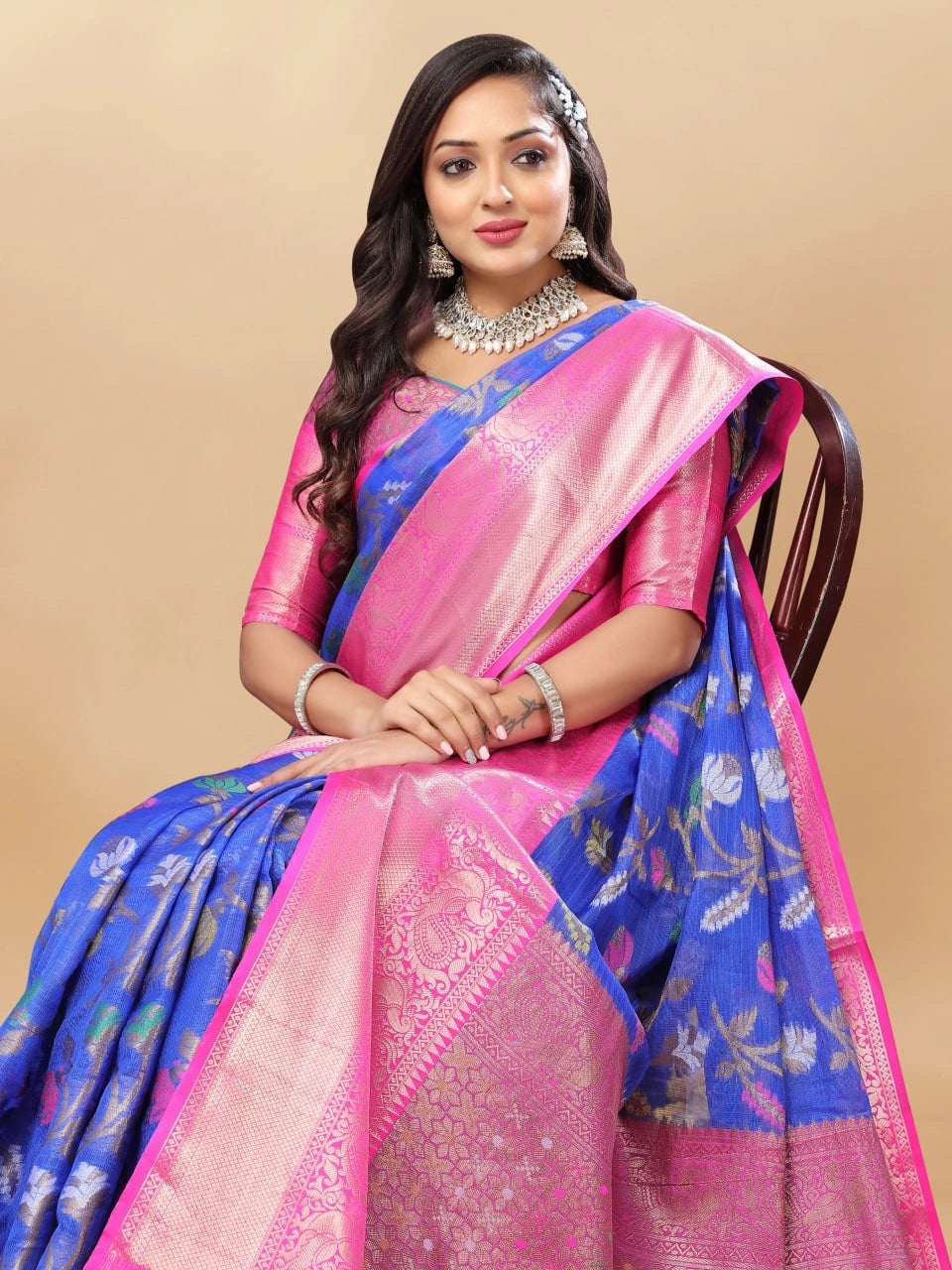 Soft Cotton Saree with Meenakari, Rich Zari Pallu