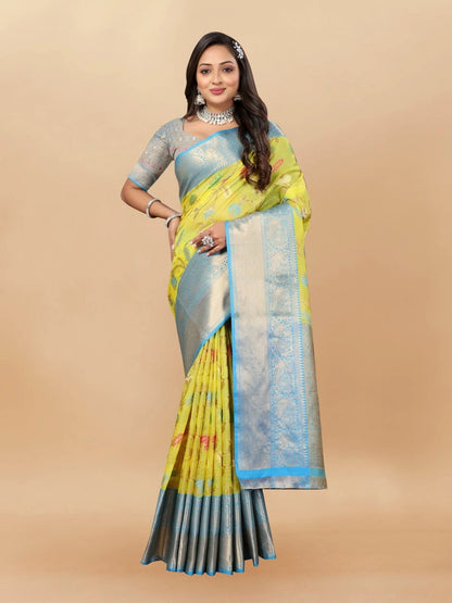 Soft Cotton Saree with Meenakari, Rich Zari Pallu