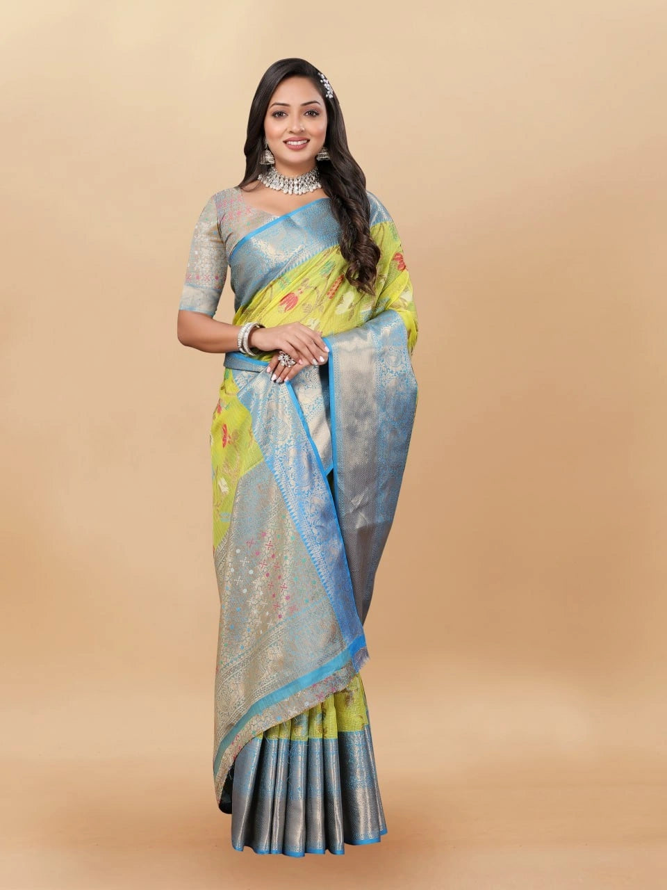 Soft Cotton Saree with Meenakari, Rich Zari Pallu