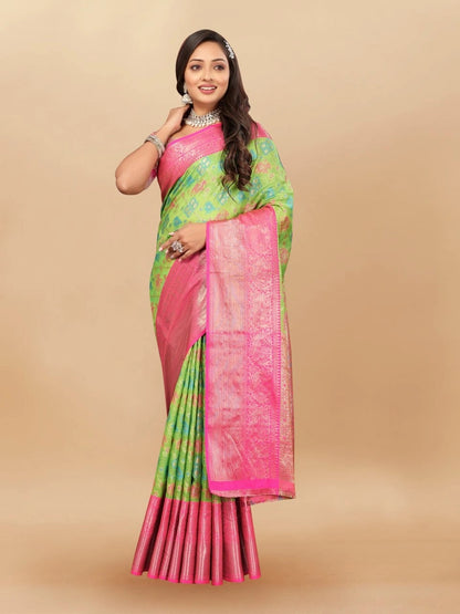 Soft Cotton Saree with Meenakari, Rich Zari Pallu