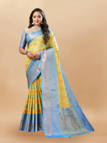 Soft Cotton Saree with Meenakari, Rich Zari Pallu