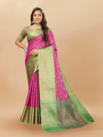 Soft Cotton Saree with Meenakari, Rich Zari Pallu