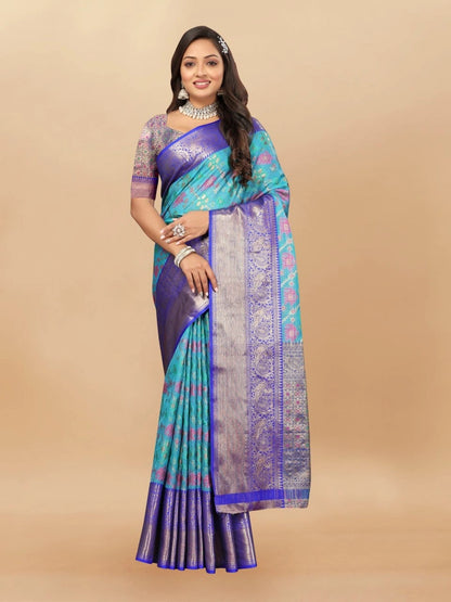 Soft Cotton Saree with Meenakari, Rich Zari Pallu