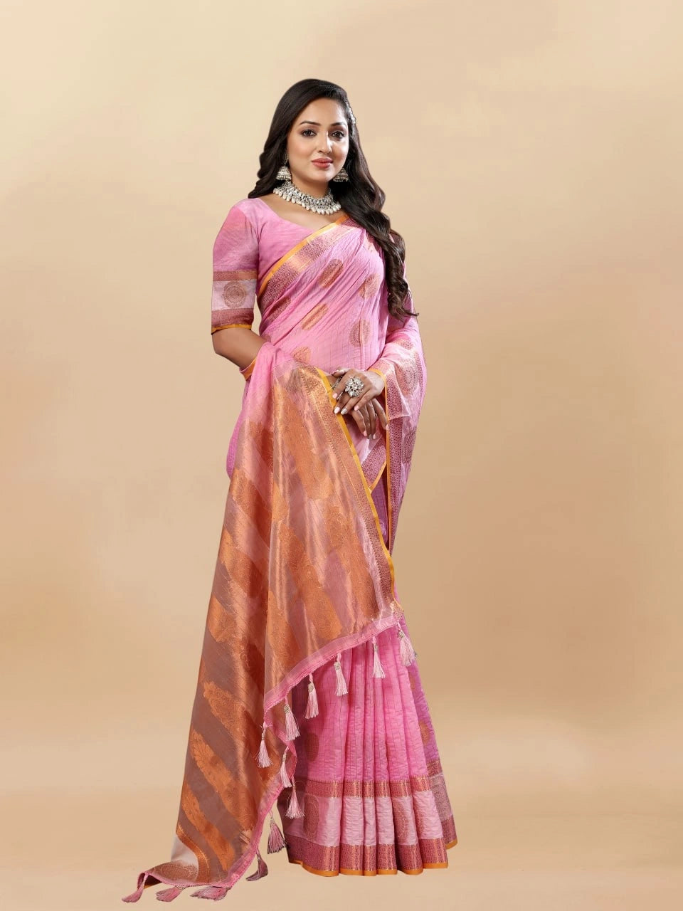 Soft Cotton Saree with Rich Zari Weaving Pallu