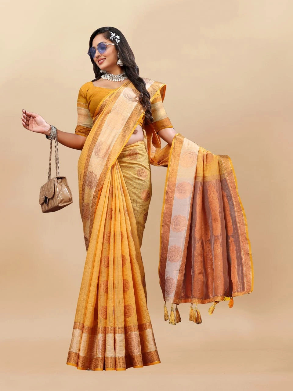 Soft Cotton Saree with Rich Zari Weaving Pallu