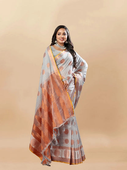 Soft Cotton Saree with Rich Zari Weaving Pallu