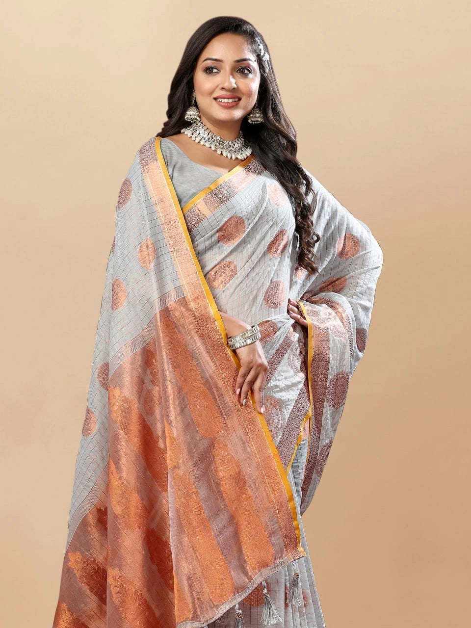 Soft Cotton Saree with Rich Zari Weaving Pallu