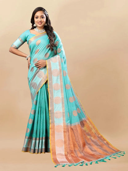 Soft Cotton Saree with Rich Zari Weaving Pallu