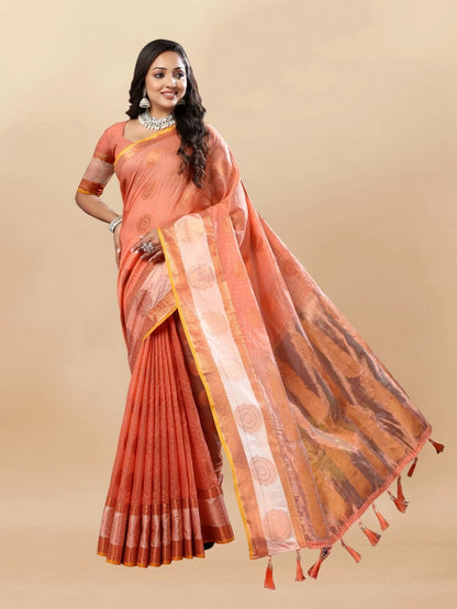 Soft Cotton Saree with Rich Zari Weaving Pallu