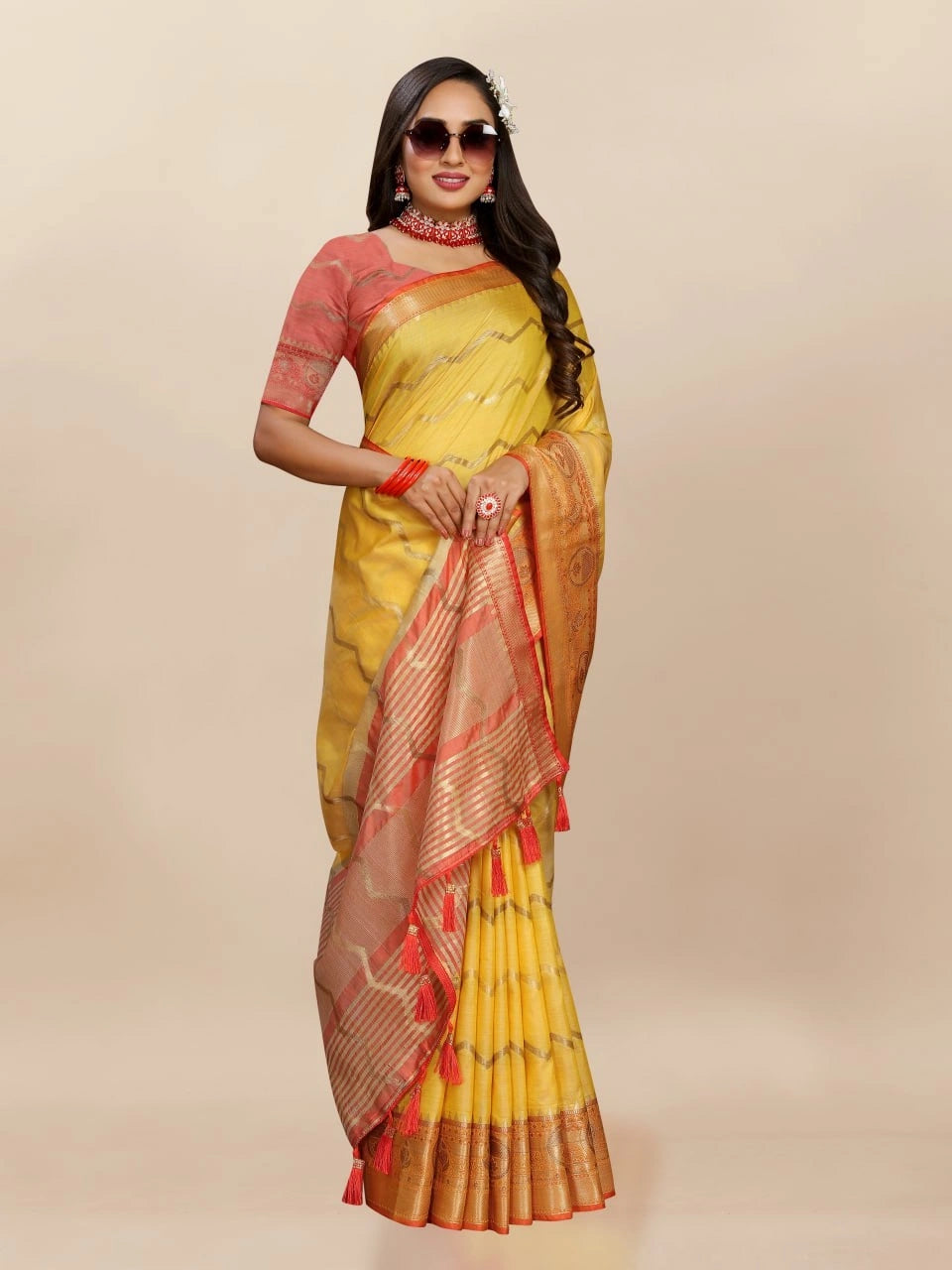 Soft Katan Silk Saree with Zari Weaving Design