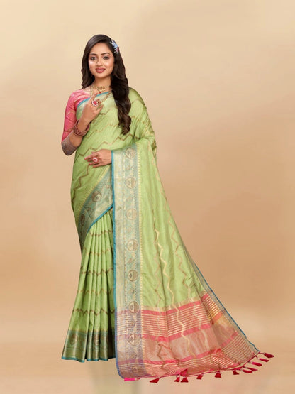 Soft Katan Silk Saree with Zari Weaving Design