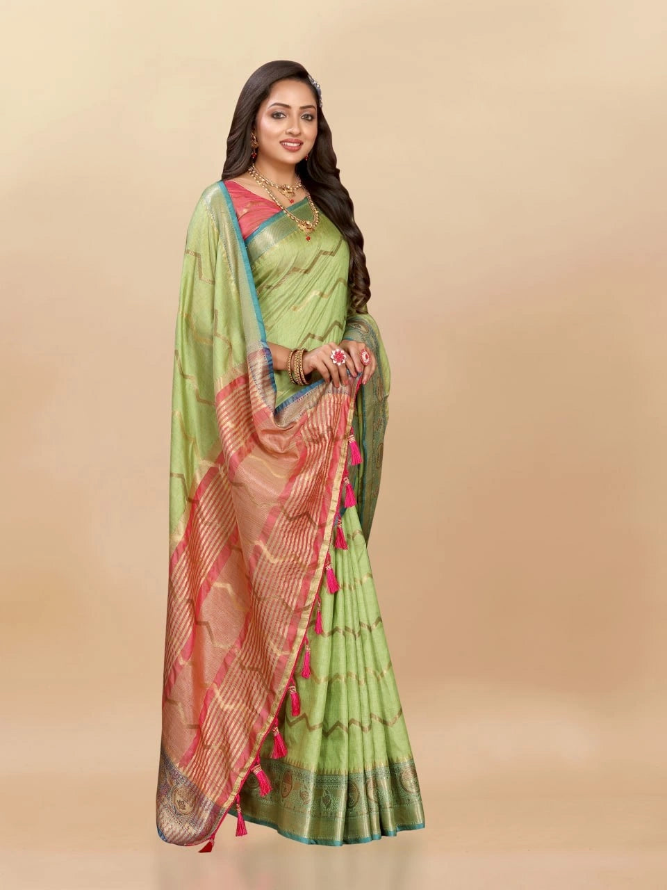 Soft Katan Silk Saree with Zari Weaving Design