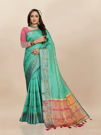 Soft Katan Silk Saree with Zari Weaving Design