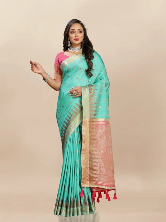 Soft Katan Silk Saree with Zari Weaving Design