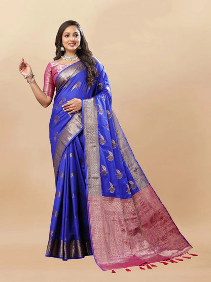 Soft Silk Saree with Rich Zari Weaving, Zari Border