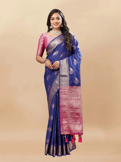 Soft Silk Saree with Rich Zari Weaving, Zari Border