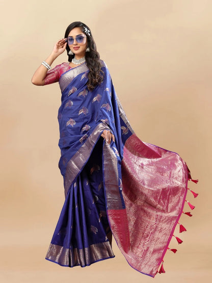 Soft Silk Saree with Rich Zari Weaving, Zari Border