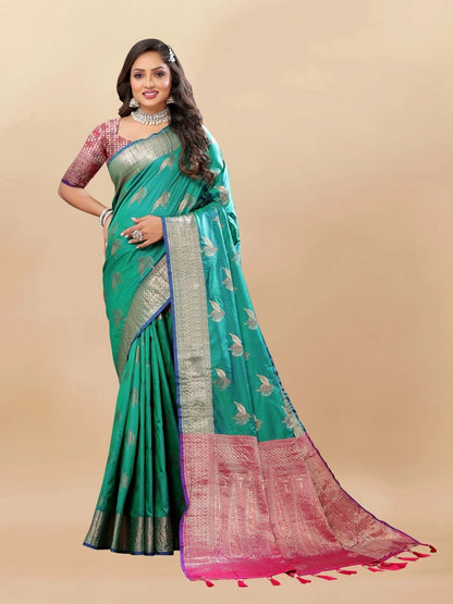 Soft Silk Saree with Rich Zari Weaving, Zari Border