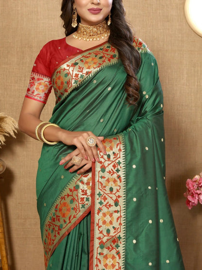 Soft Paithani Silk Saree with Meenakari Design