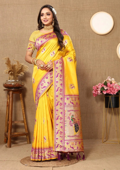 Soft Paithani Silk Saree with Meenakari Design