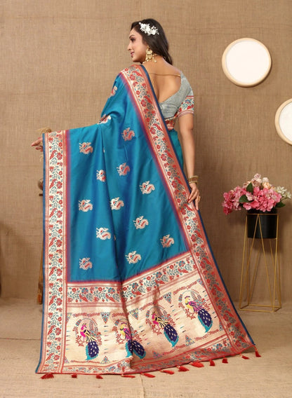 Soft Paithani Silk Saree with Meenakari Design