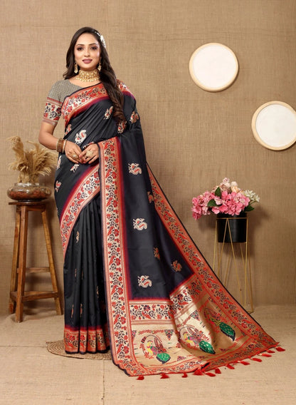 Soft Paithani Silk Saree with Meenakari Design