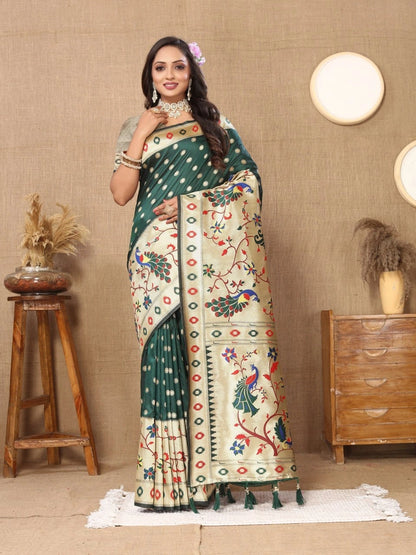 Soft Paithani Silk Saree with Meenakari Design