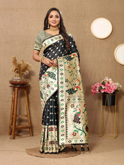 Soft Paithani Silk Saree with Meenakari Design