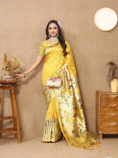 Soft Paithani Silk Saree with Meenakari Design