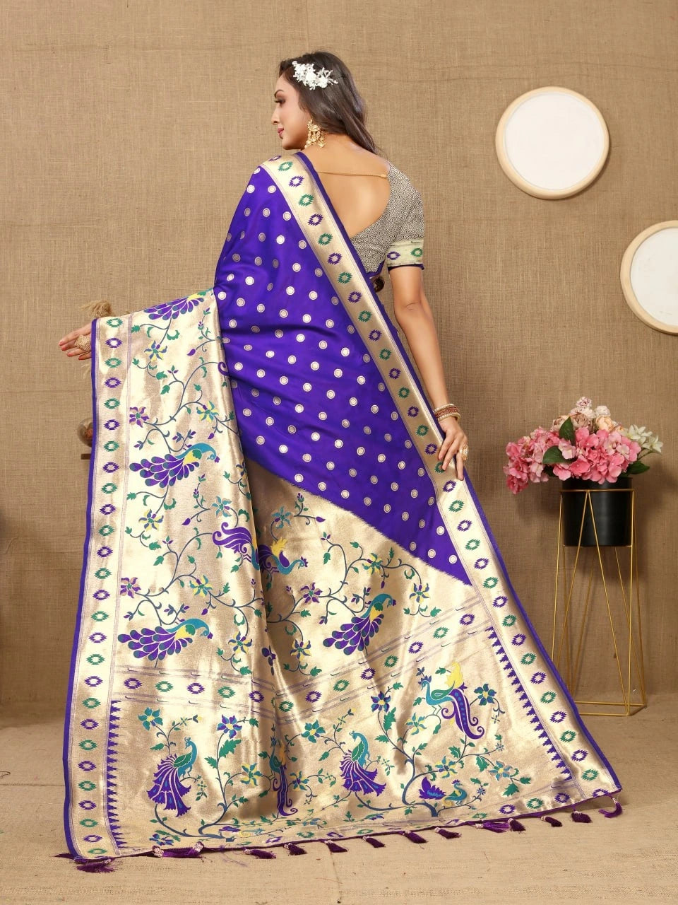 Soft Paithani Silk Saree with Meenakari Design