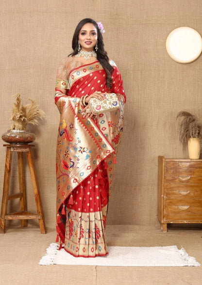 Soft Paithani Silk Saree with Meenakari Design