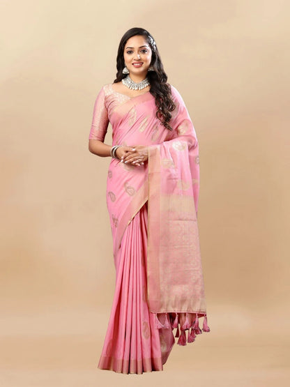 Soft Cotton Saree with Rich Zari Weaving Pallu