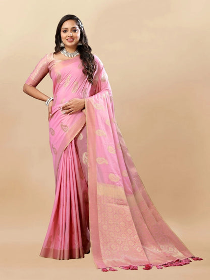 Soft Cotton Saree with Rich Zari Weaving Pallu