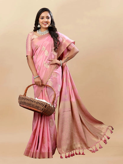 Soft Cotton Saree with Rich Zari Weaving Pallu