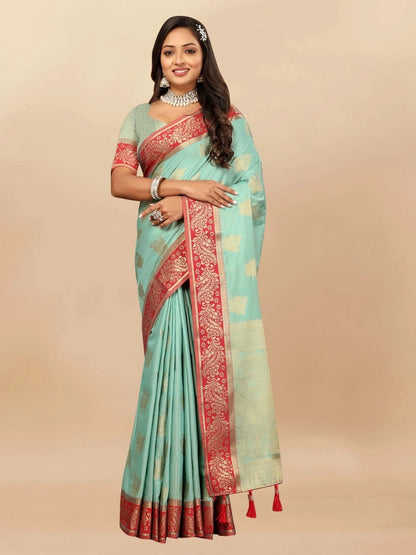 Soft Cotton Saree with Rich Zari Weaving Pallu