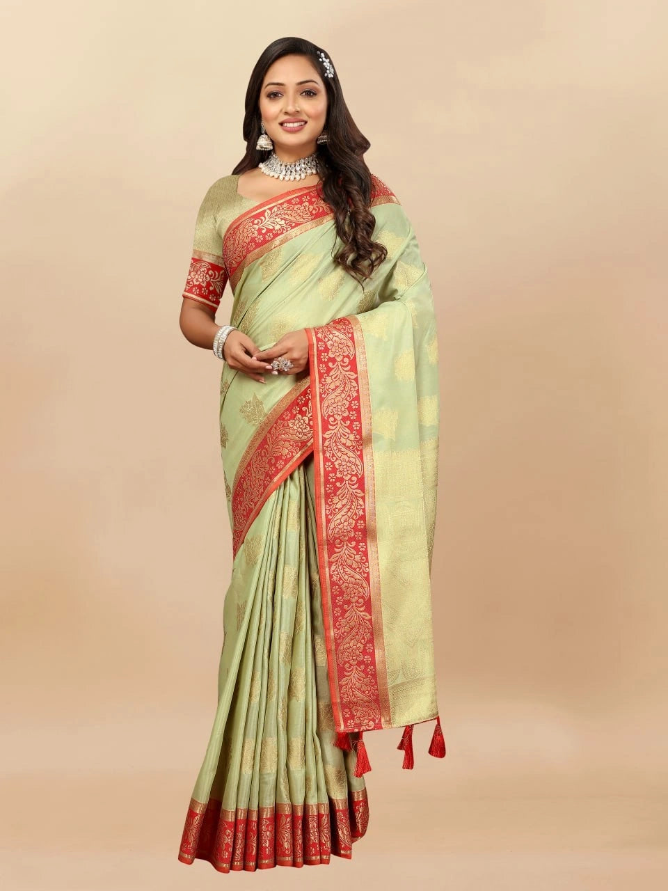 Soft Cotton Saree with Rich Zari Weaving Pallu