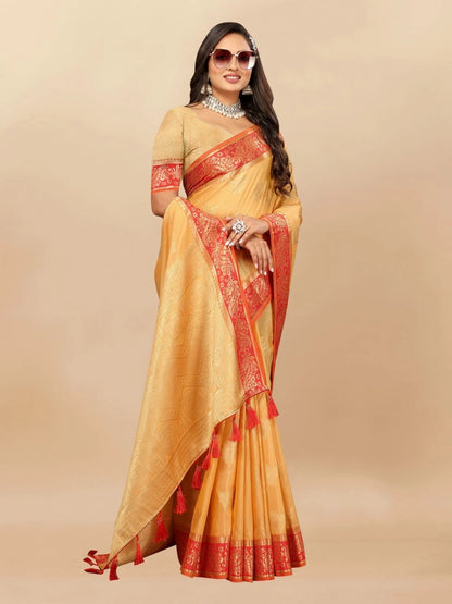 Soft Cotton Saree with Rich Zari Weaving Pallu