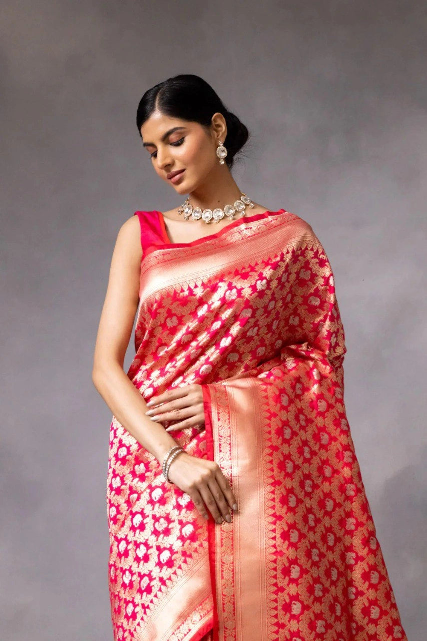 Banarasi Soft Silk Saree with Jacquard Border