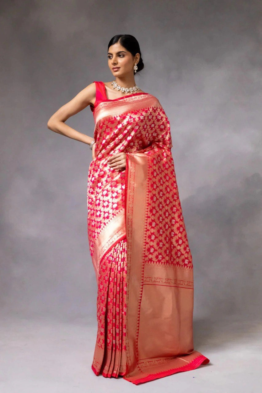 Banarasi Soft Silk Saree with Jacquard Border