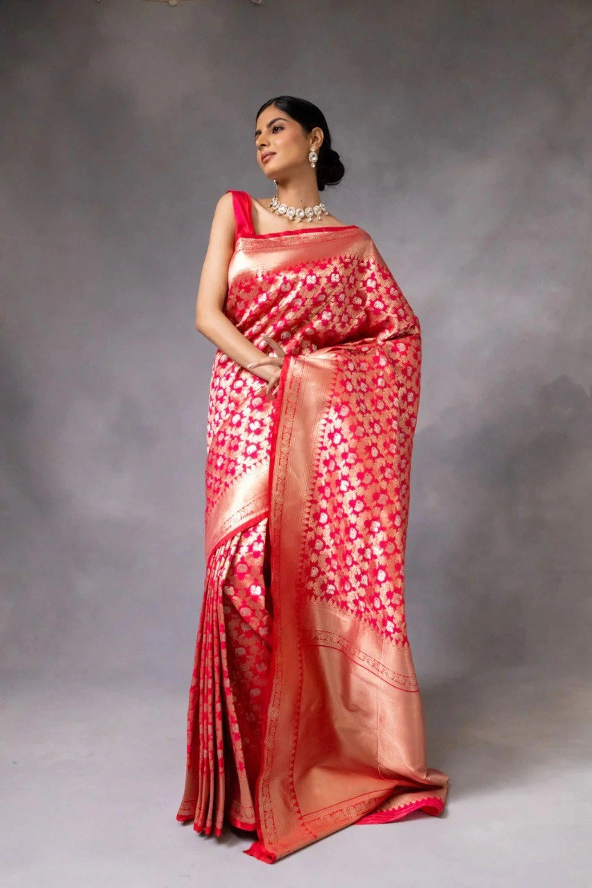 Banarasi Soft Silk Saree with Jacquard Border