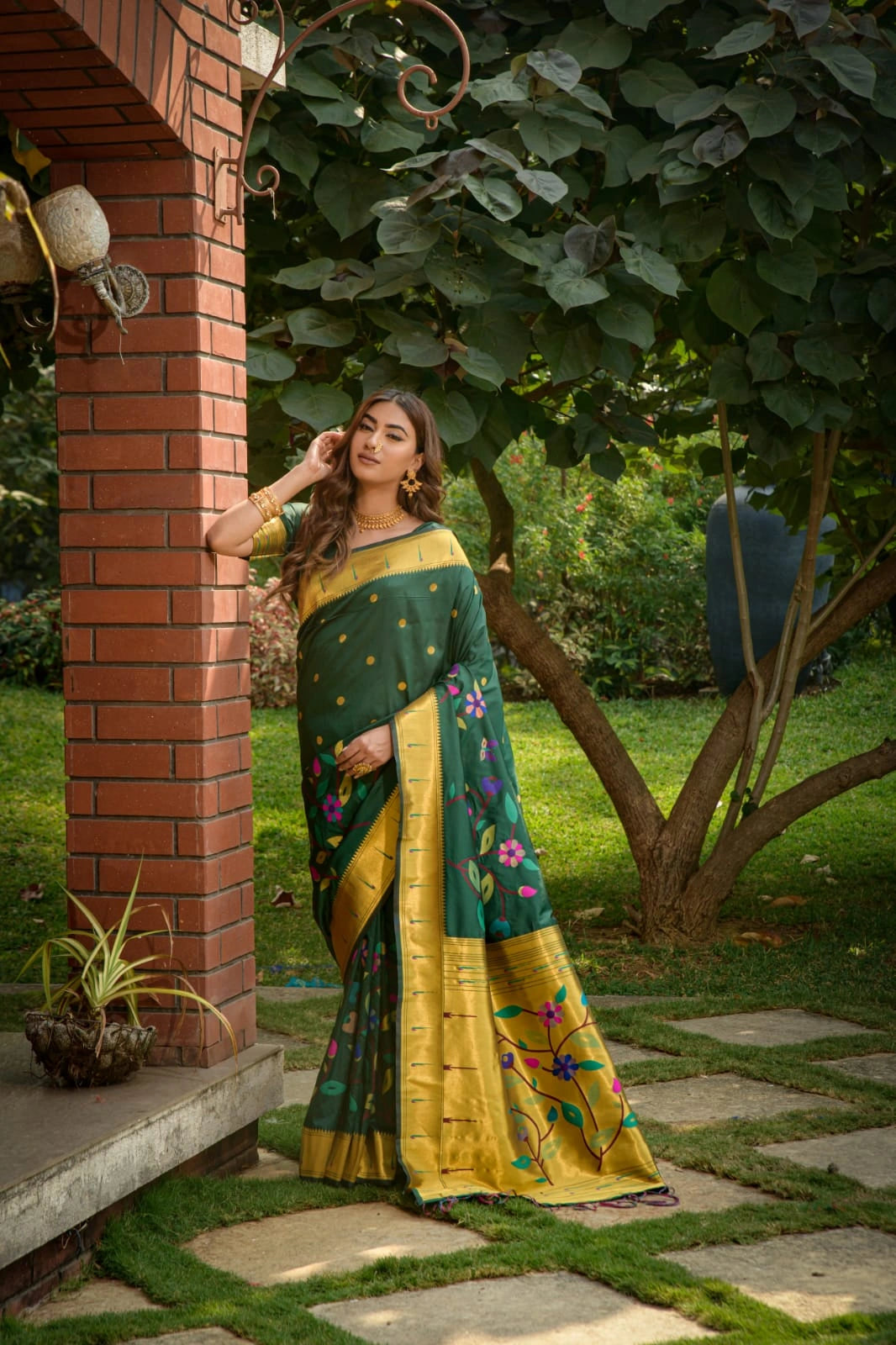 Paithani Pure Silk Handloom Saree with Gold Jari