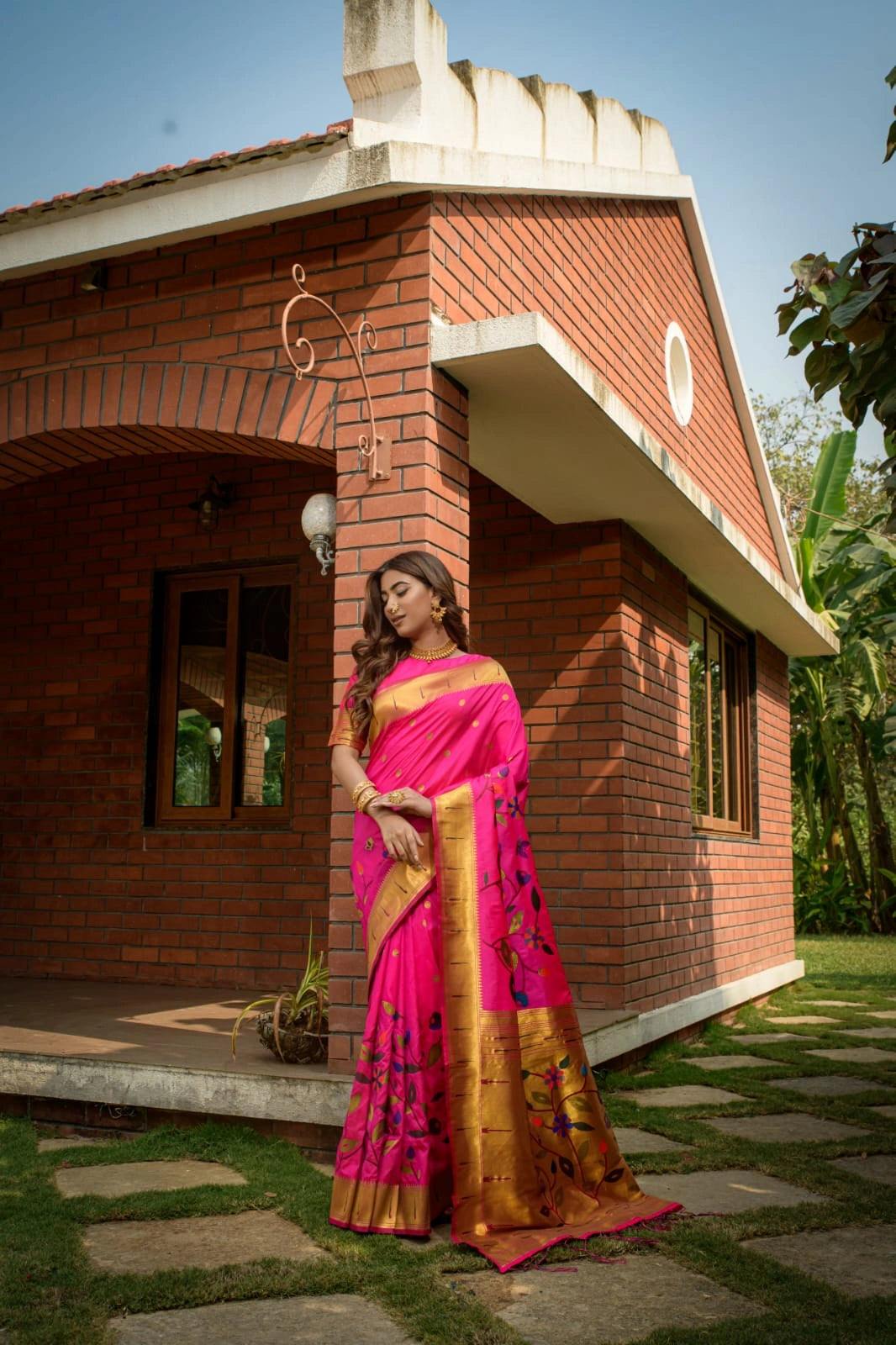 Paithani Pure Silk Handloom Saree with Gold Jari